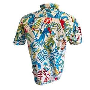 Seaspice Resort Wear Men's Tropical Hawaiian Print Button Down Shirt